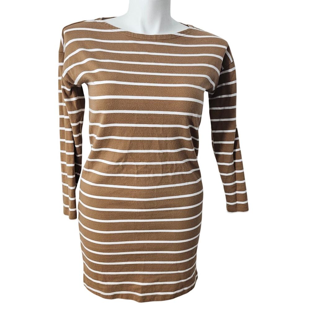 Joe fresh basic dress striped long sleeve boat neck sz M